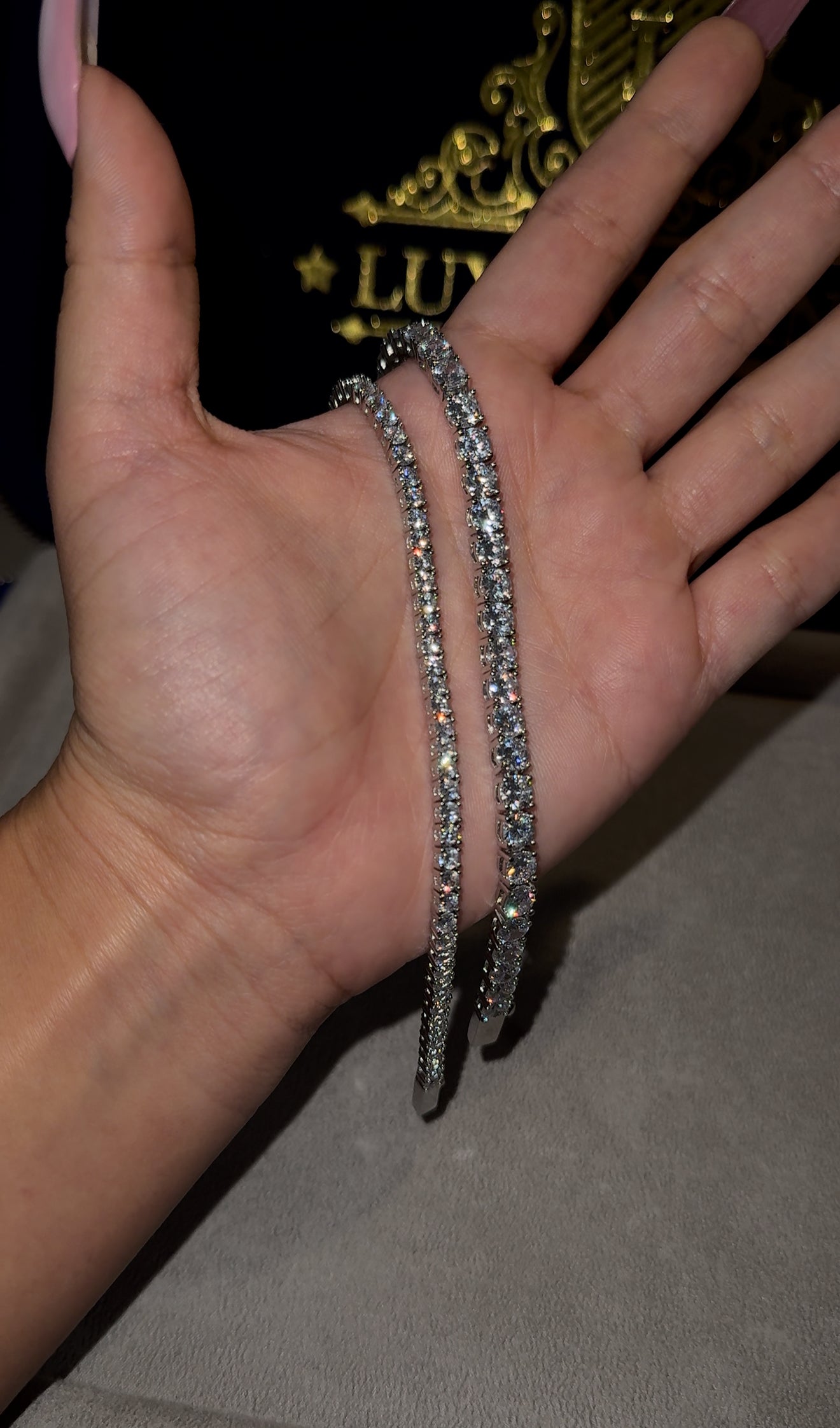 Brazalete tennis white gold full iced