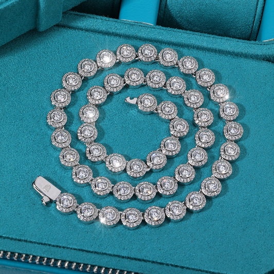 Circle tennis chain whitegold plated circonita cubica (CZ) 2025