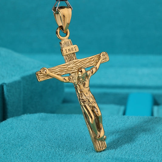 Dije de Cristo olímpico golden plated 18k (22 micras) 2025