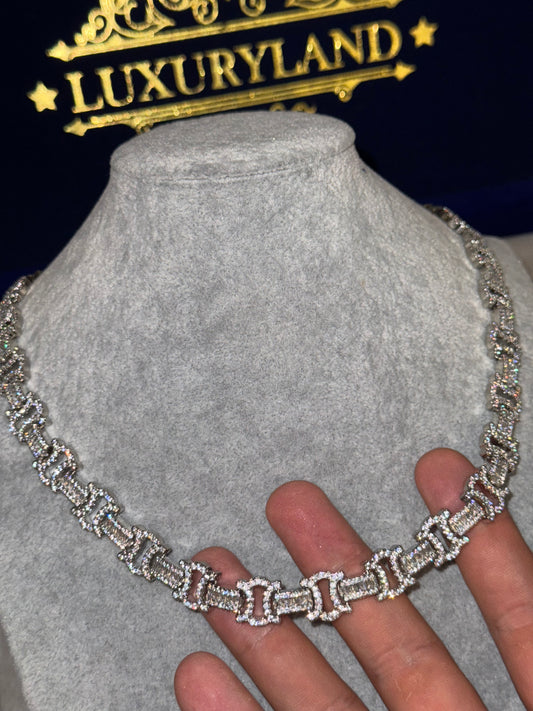 Cadena bone link whitegold full iced