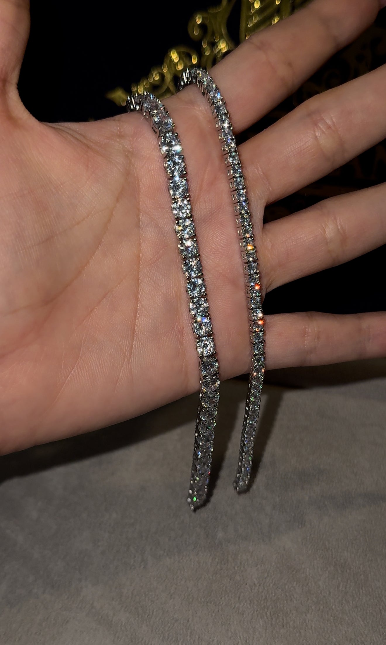 Brazalete tennis white gold full iced