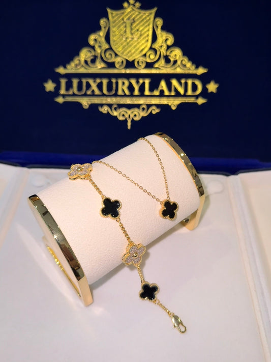 Combo brazalete y gargantilla VC. black x golden