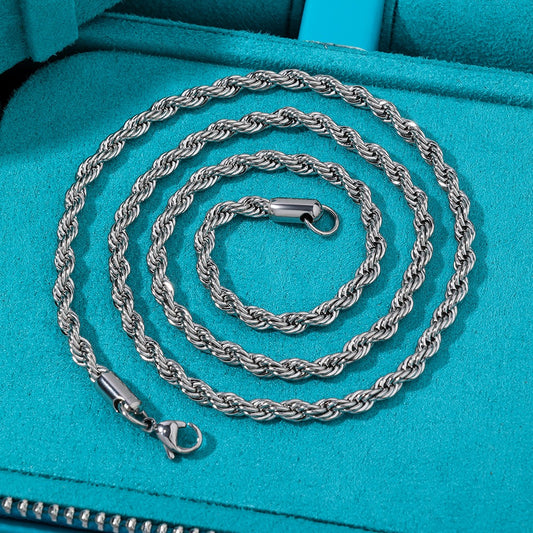 Collar torzal 50 cm (5mm) laminado oro blanco 18 k (22 micras) 2025