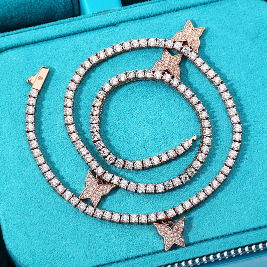Gargantilla tennis mariposa rose gold 40 cm (colección 2025)