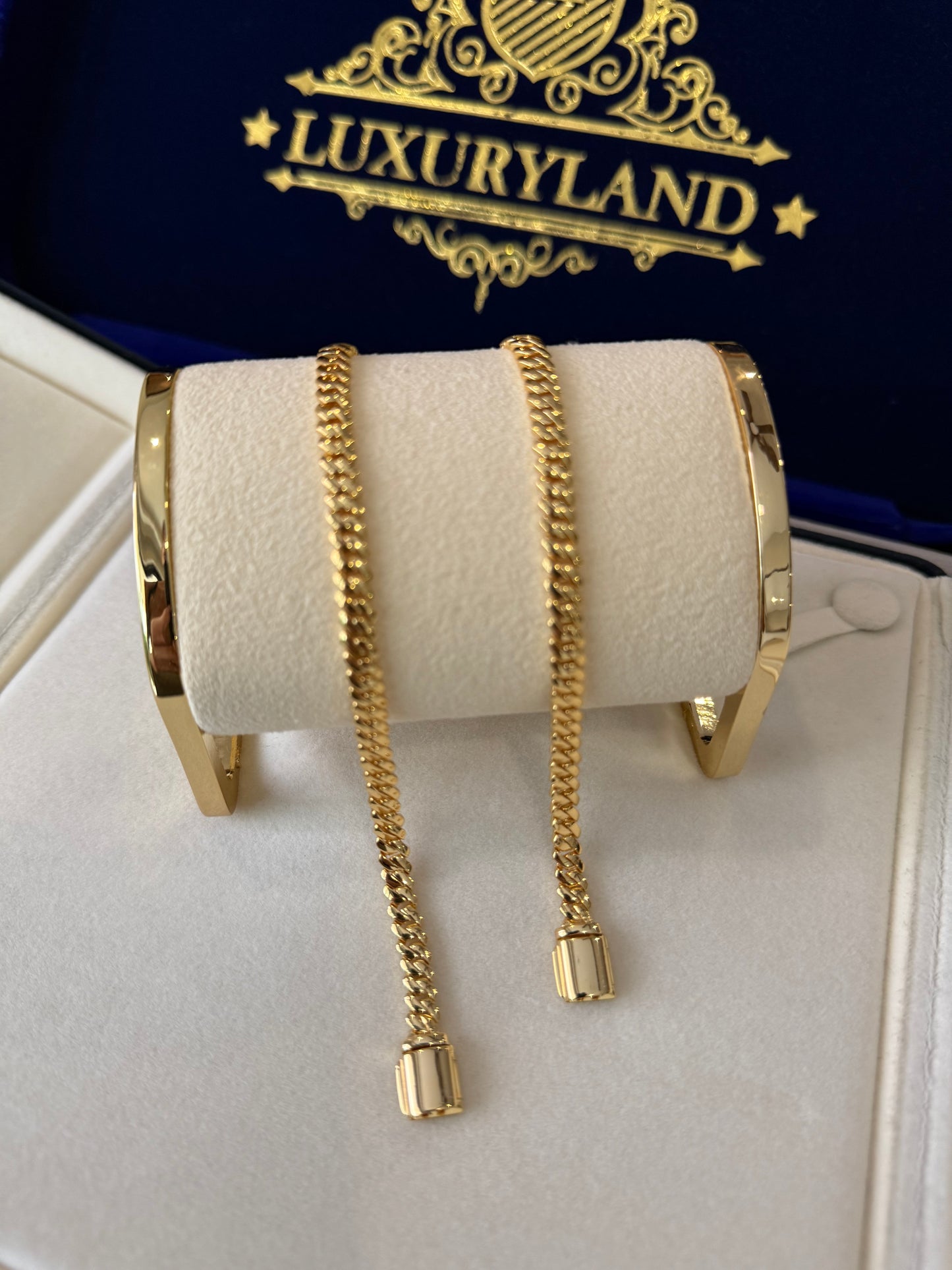 Combo de brazaletes cuban prong 6mm liso full golden