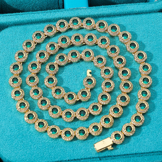 curcle tennis chain golden plated circonita cubica (CZ) 2025