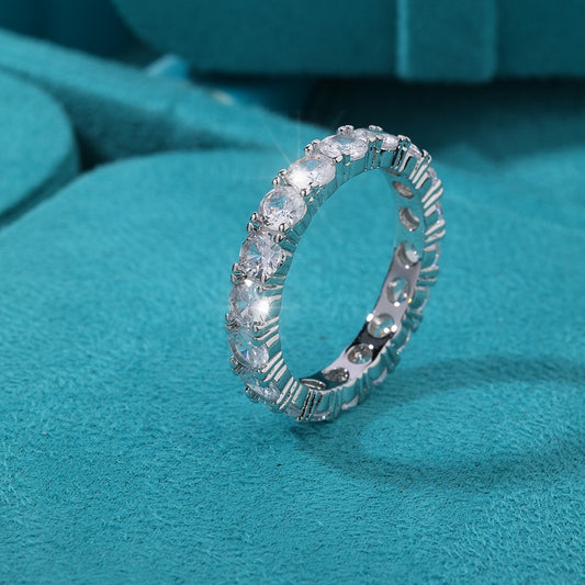 Anillo tennis whitegold 7 mm incrustado full corconita cubica CZ 2025