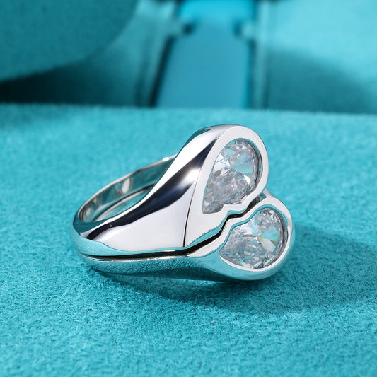 Anillo doble corazón para pareja 2025