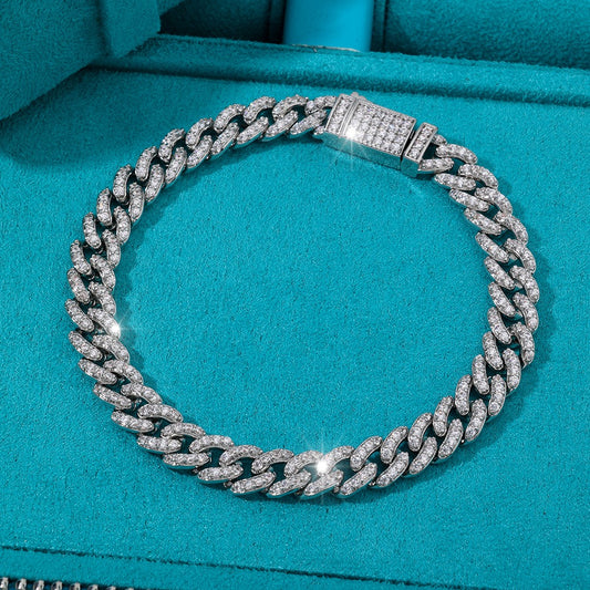 Brazalete Miami link 6 mm whitegold 18k plated 2025
