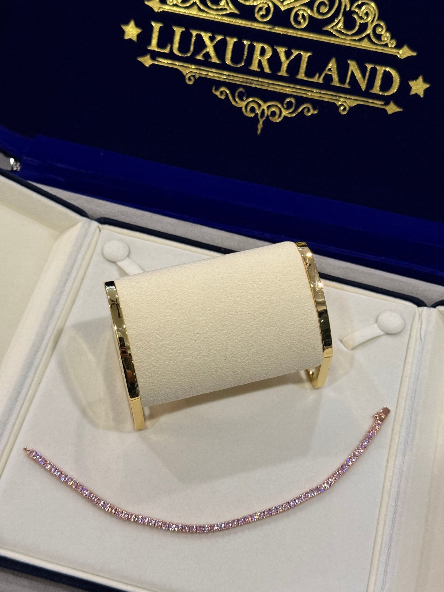 Cadena y brazalete pink tennis 3mm