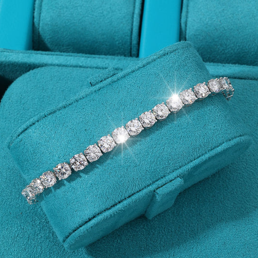 Brazalete whitegold 5 mm tennis plated 18k box clasp premium quality 2025
