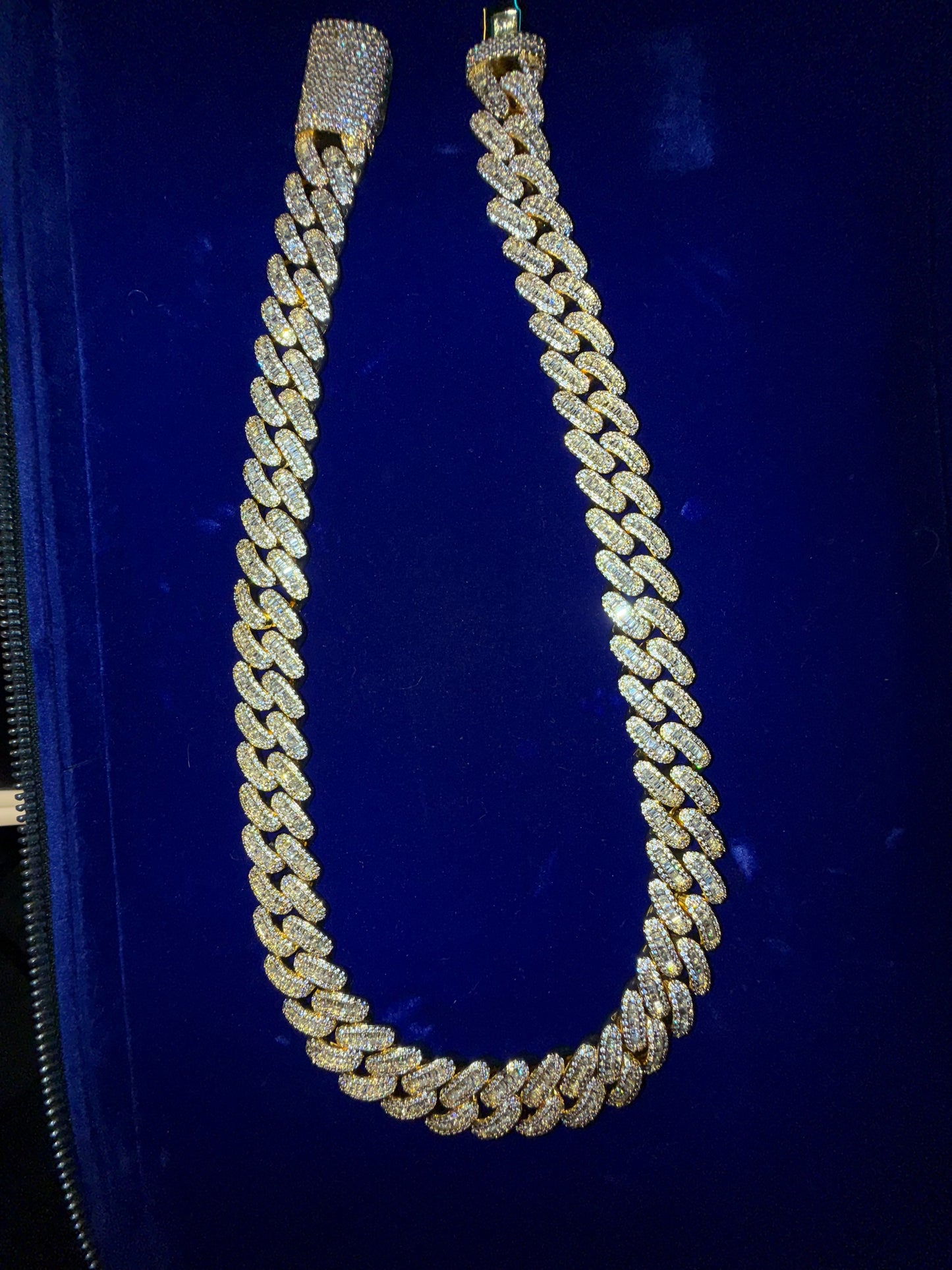 Cadena baguette cuban  18 mm laminado en oro  18k 22 micras