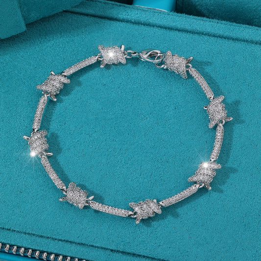 Brazalete de púas whitegold broche reforzado 18k plated 22 micras 2025