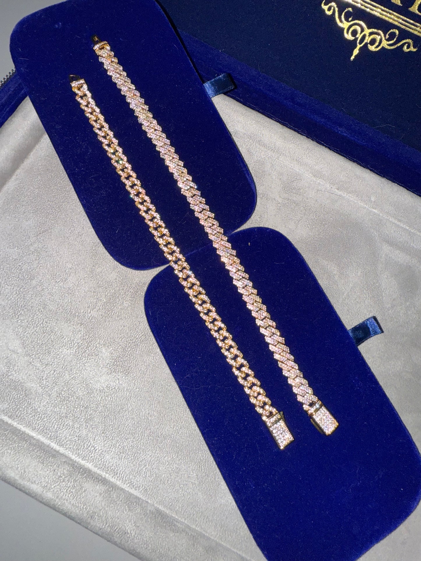Combo brazaletes cuban link prong and Miami 8 mm (broche de caja)