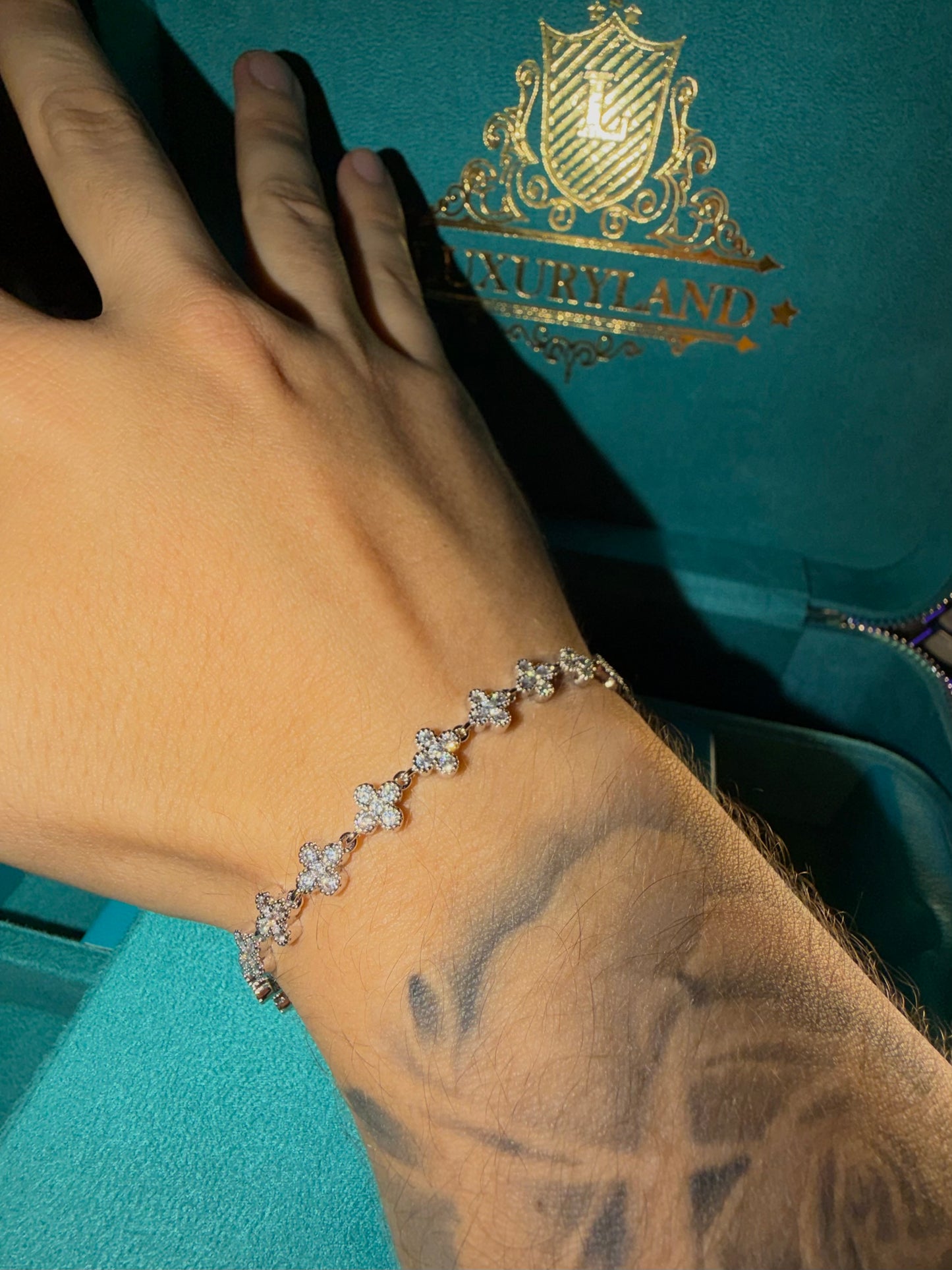 Brazalete VC FULL ICED whitegold PLATED mini
