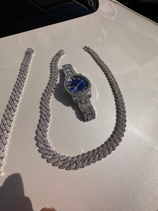 Conjunto Cadena, brazalete y reloj en promo