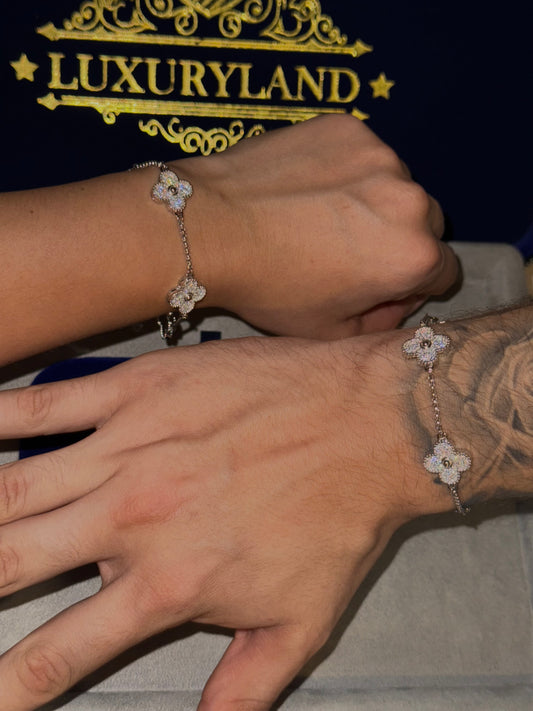 Combo de brazaletes VC. whitegold zircon CZ