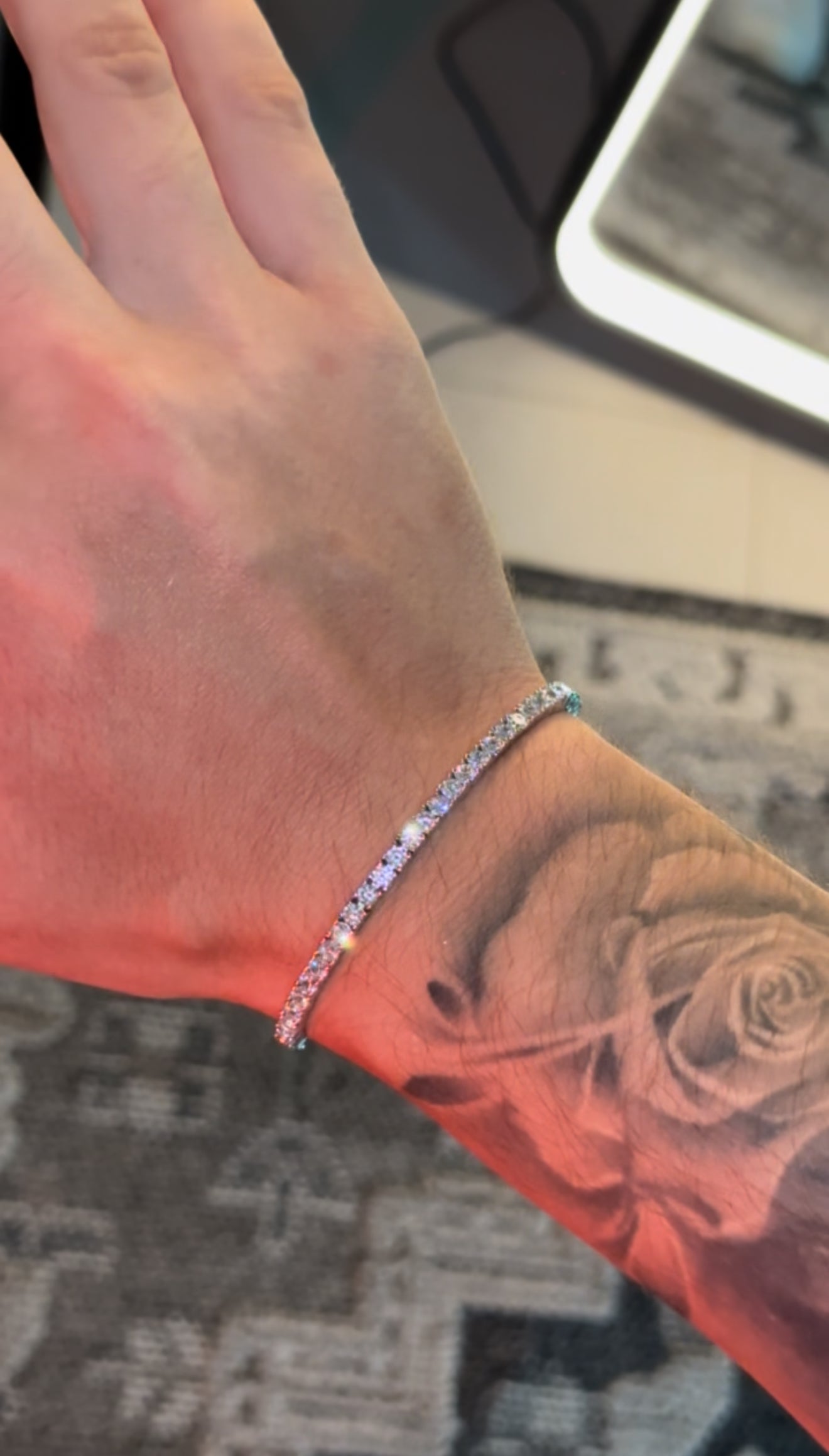 Brazalete tennis white gold full iced