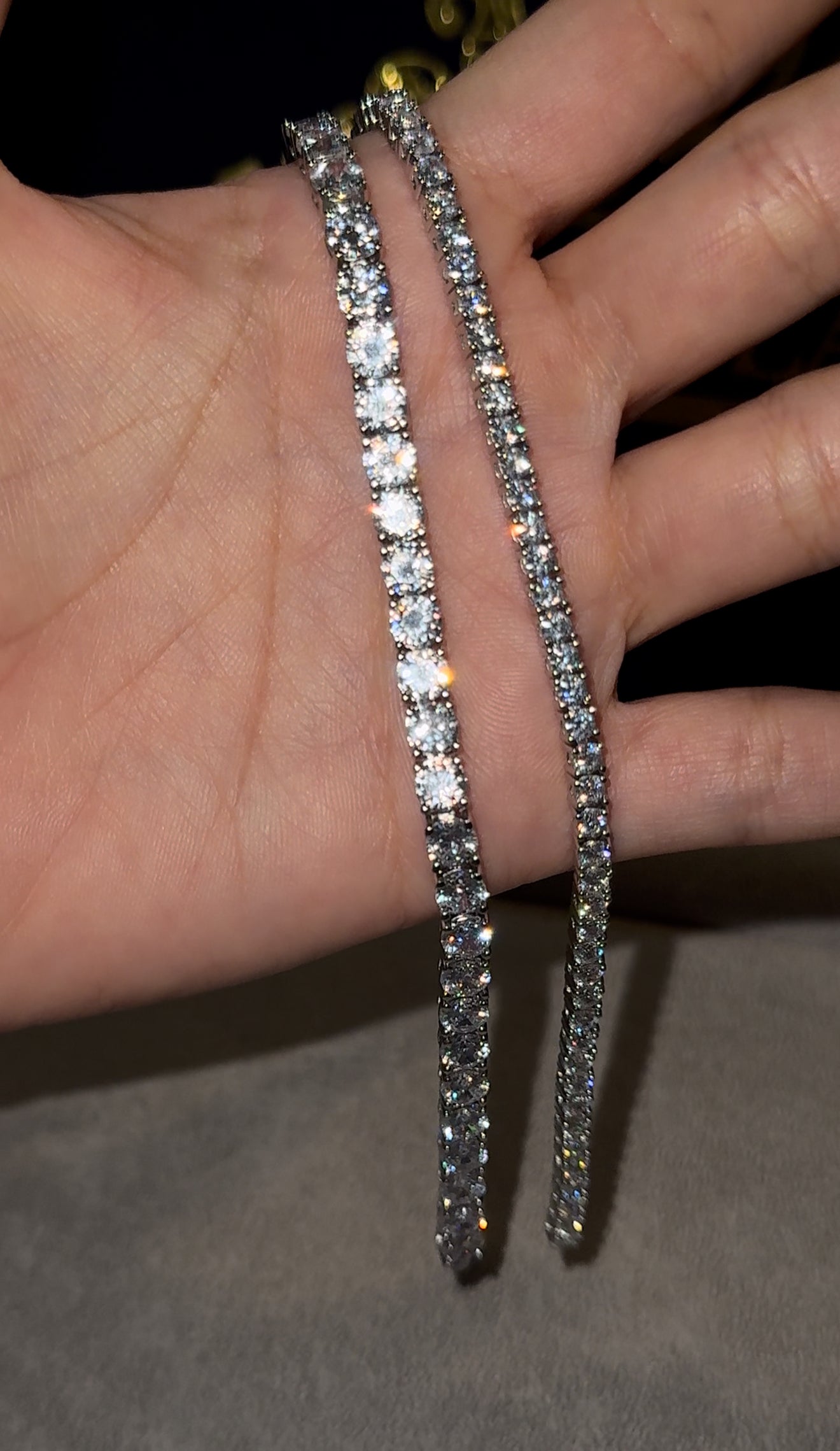 Brazalete tennis white gold full iced