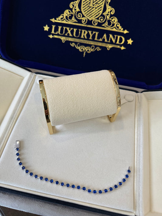 Brazalete gems NAVY blue x white gold