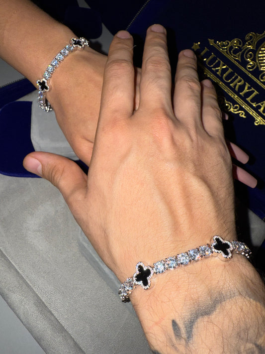 Combo de brazaletes VC. tennis and white zircon CZ