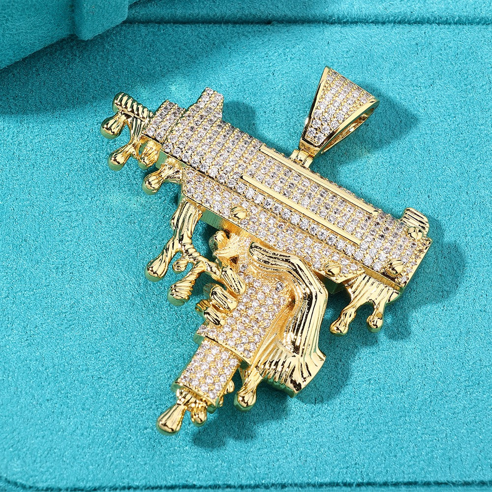 Dije de UZI en descuento golden plated 18k 2025