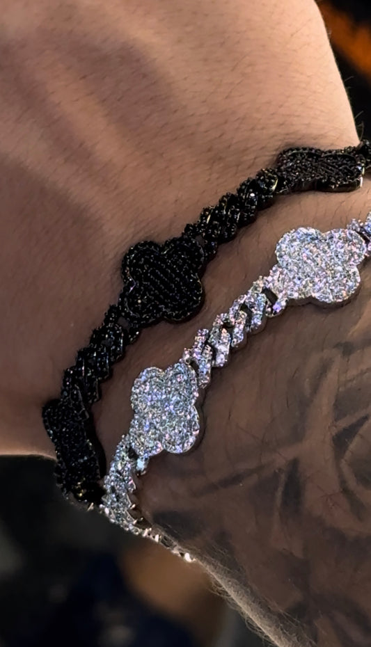 Combo dúo VC cuban link whitegold y full black