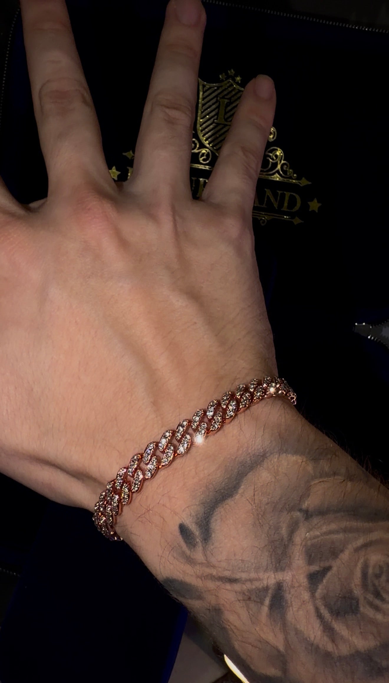 Brazalete en promo de san Valentín rose gold cuban 6 mm