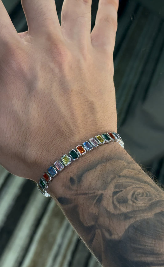 Brazalete multicolor rectangular gems