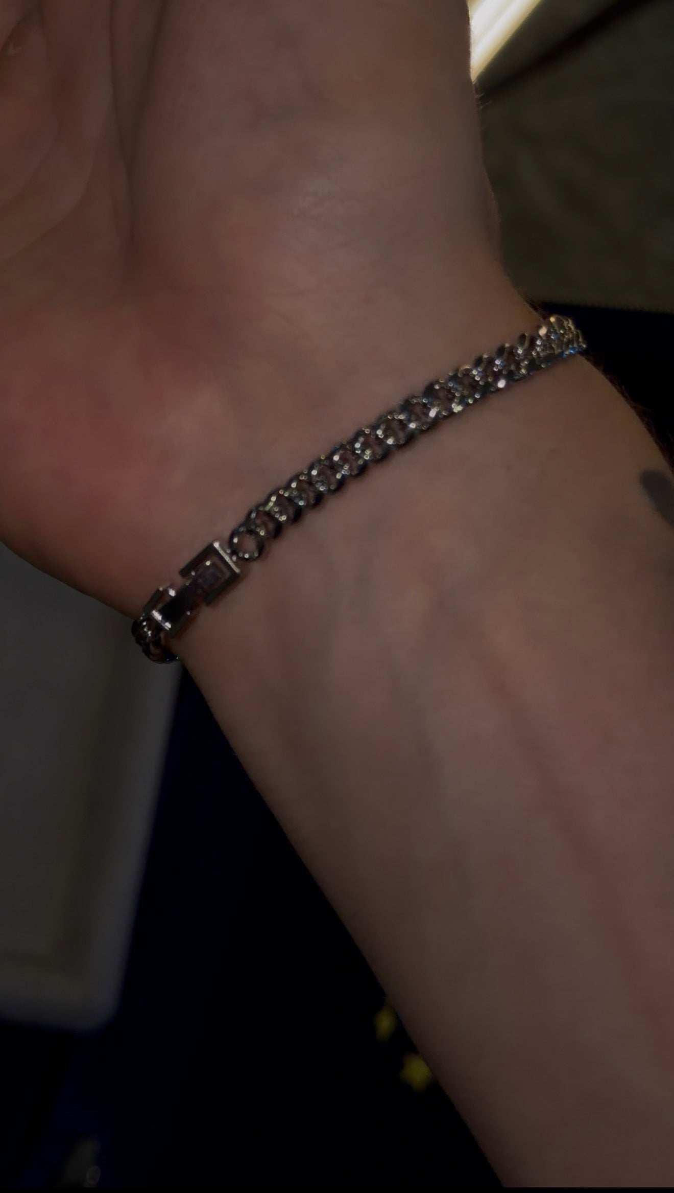 Brazalete tennis x cuban 5 mm whitegold (broche reforzado)
