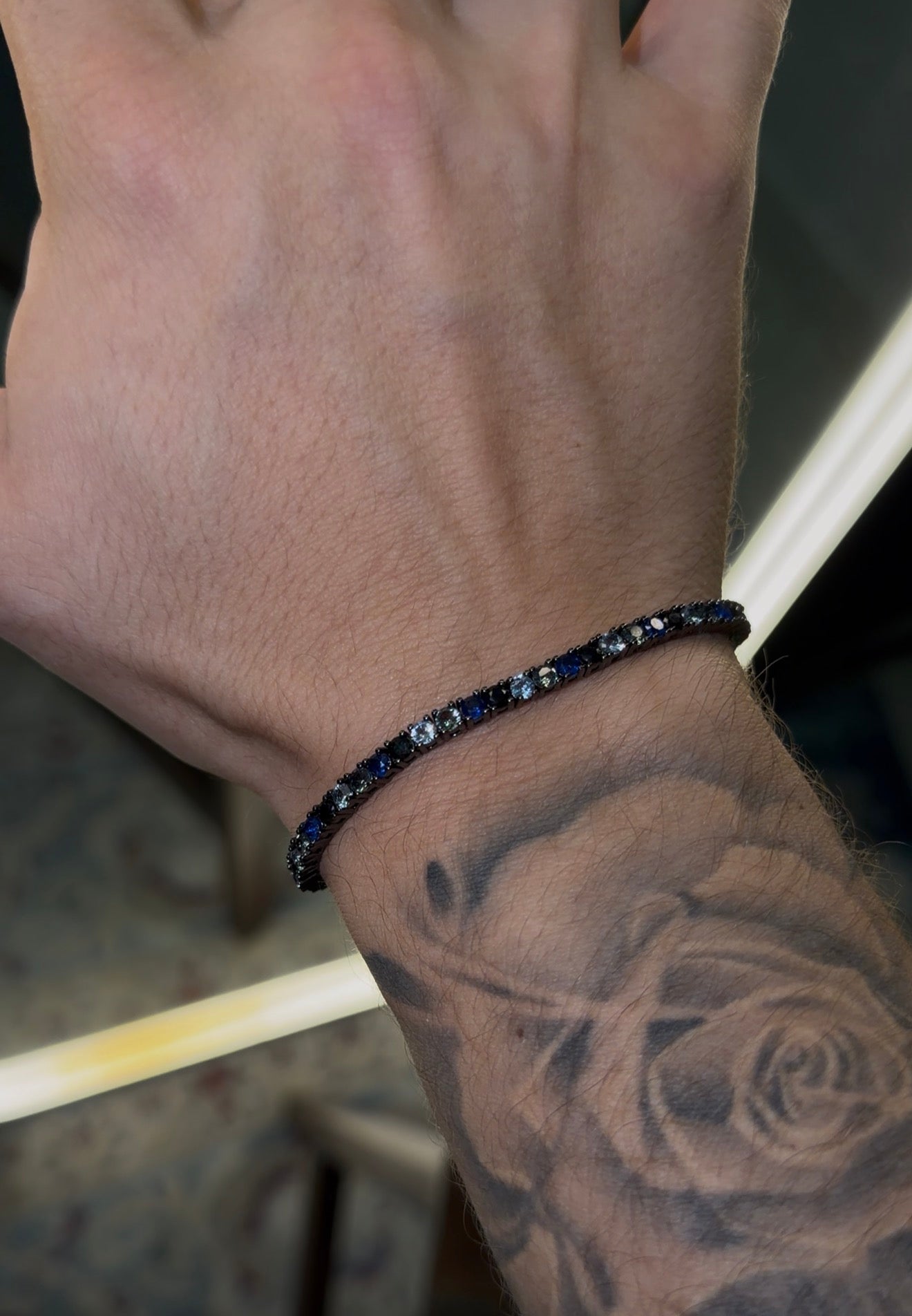 Brazalete tennis 3 mm Multi colors sparks black
