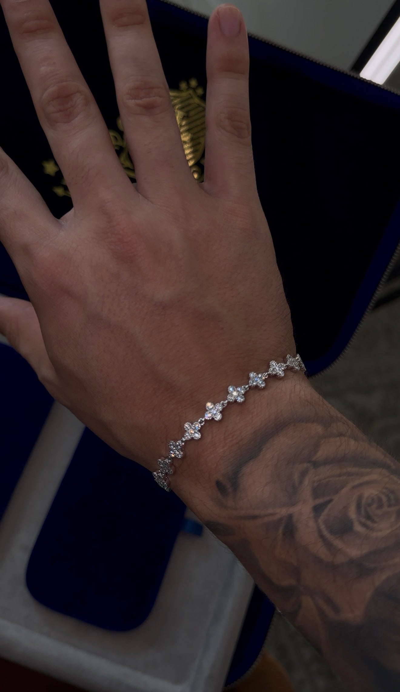 Brazalete VC FULL ICED whitegold PLATED mini