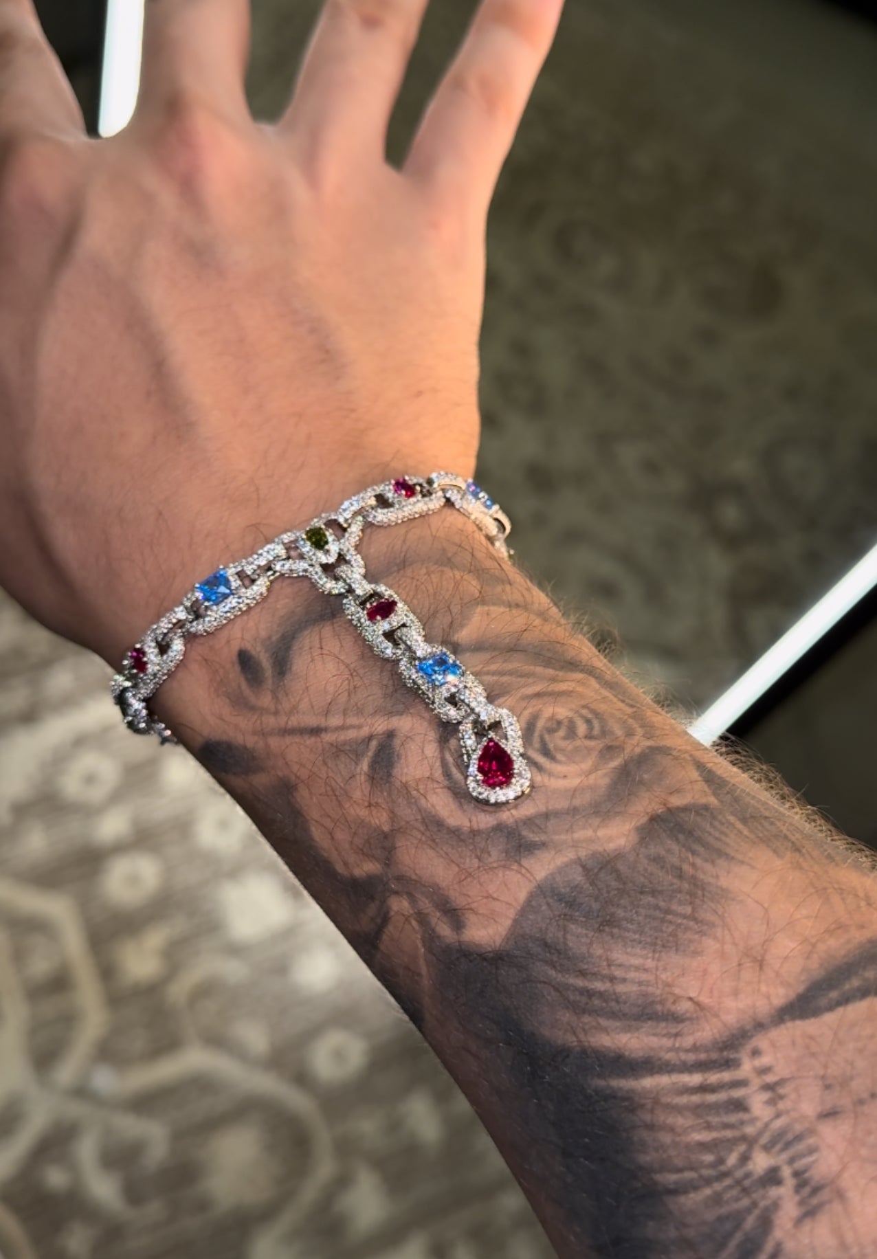 GANT BRACELET MULTI-GEMSTONE whitegold plated