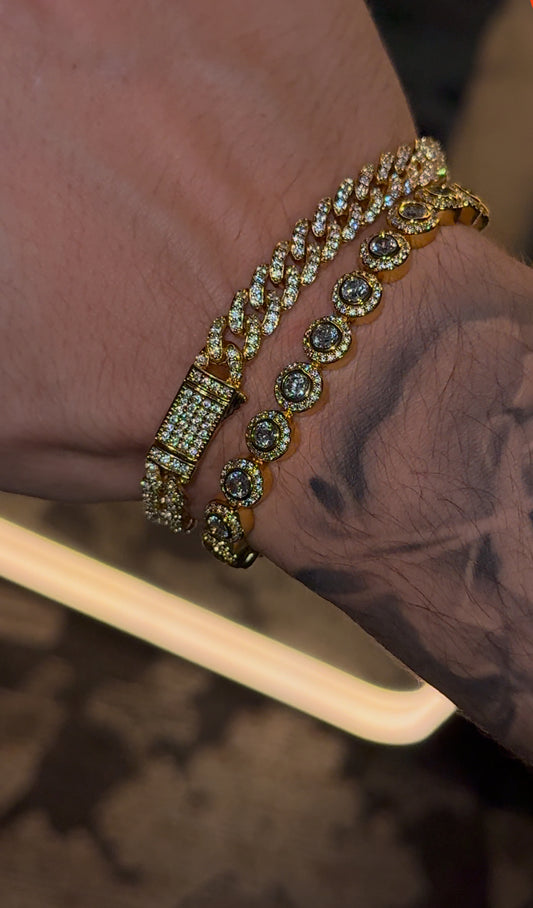 Combo en promo circle tennis y cuban link 7mm
