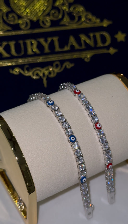 Combo de promo brazaletes ojo turco azul x rojo