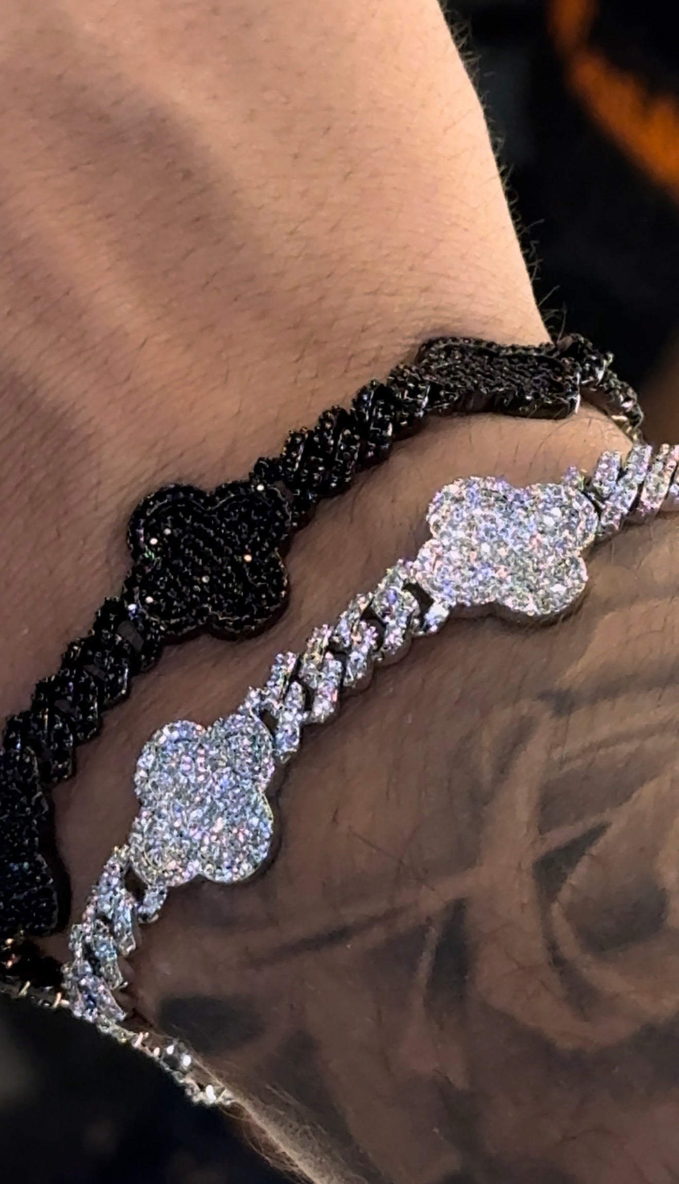 Combo dúo VC cuban link whitegold y full black