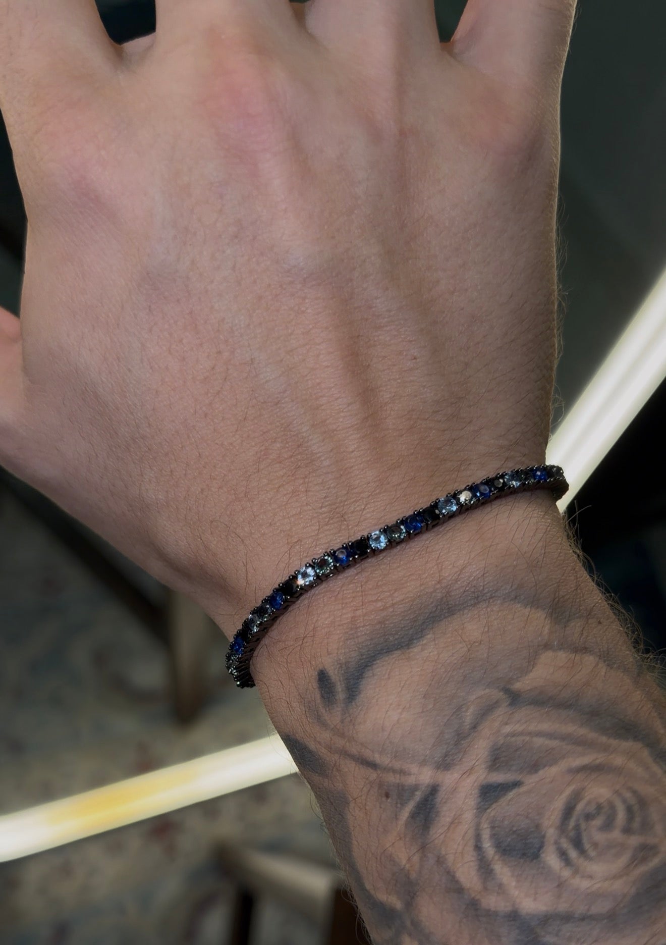 Brazalete tennis 3 mm Multi colors sparks black
