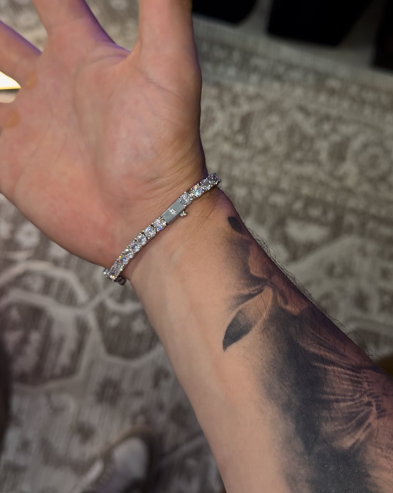 Brazalete VC. black negro full iced tennis 5 mm whitegold 18k