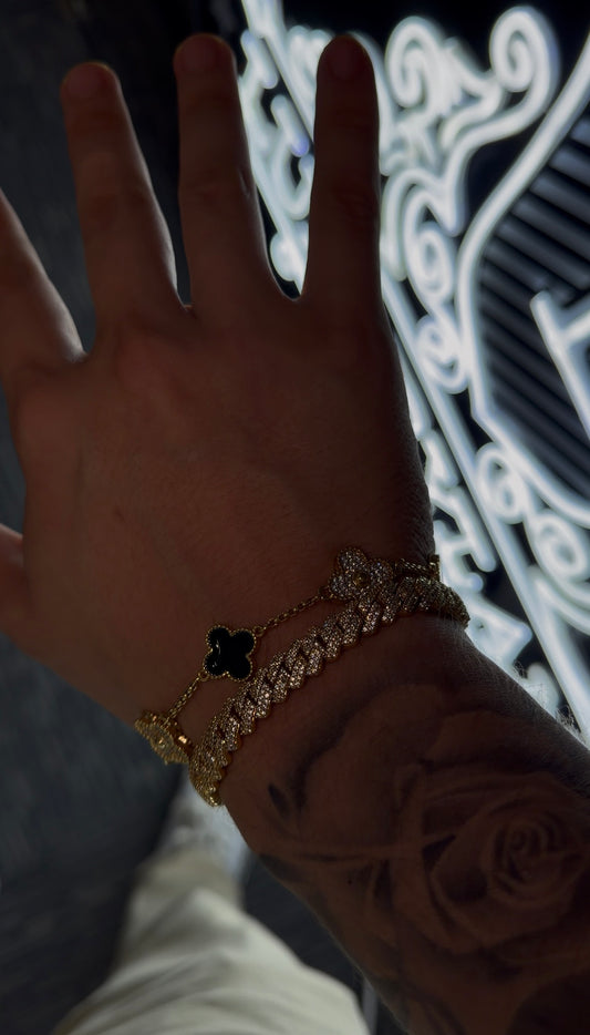 Combo dúo en promo! Brazalete VC GOLD AND RED y BRAZALETE CUBANO 8 MM PRONG LINK