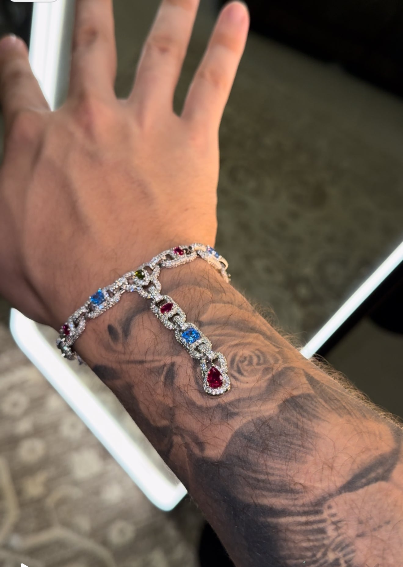 GANT BRACELET MULTI-GEMSTONE whitegold plated