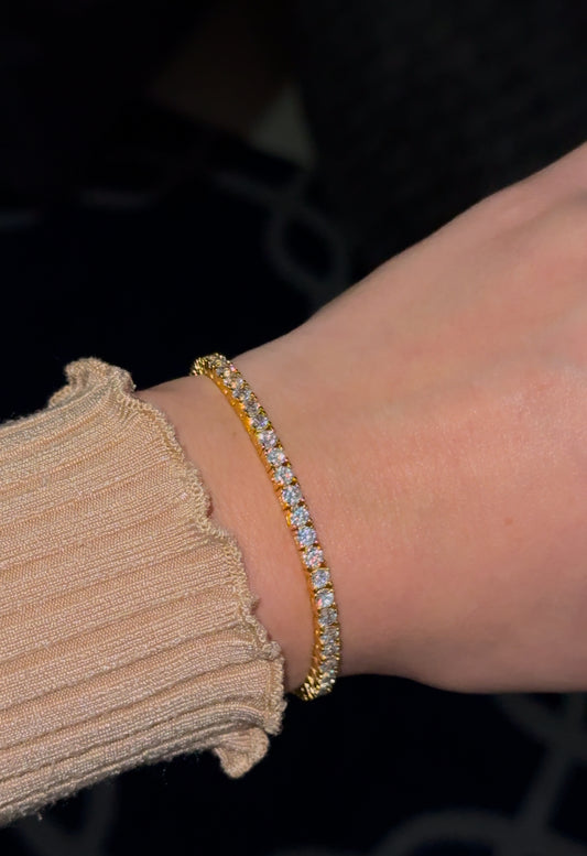Brazalete tennis 3mm con incrustaciones de circonita cubica (CZ)