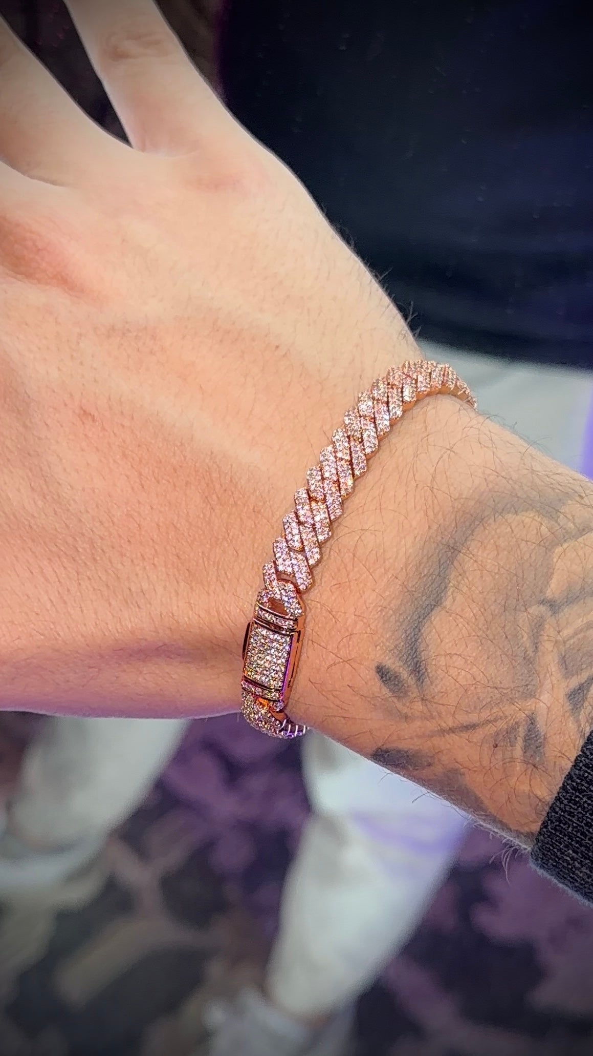 Brazalete 8 mm rose gold laminado en 18 k