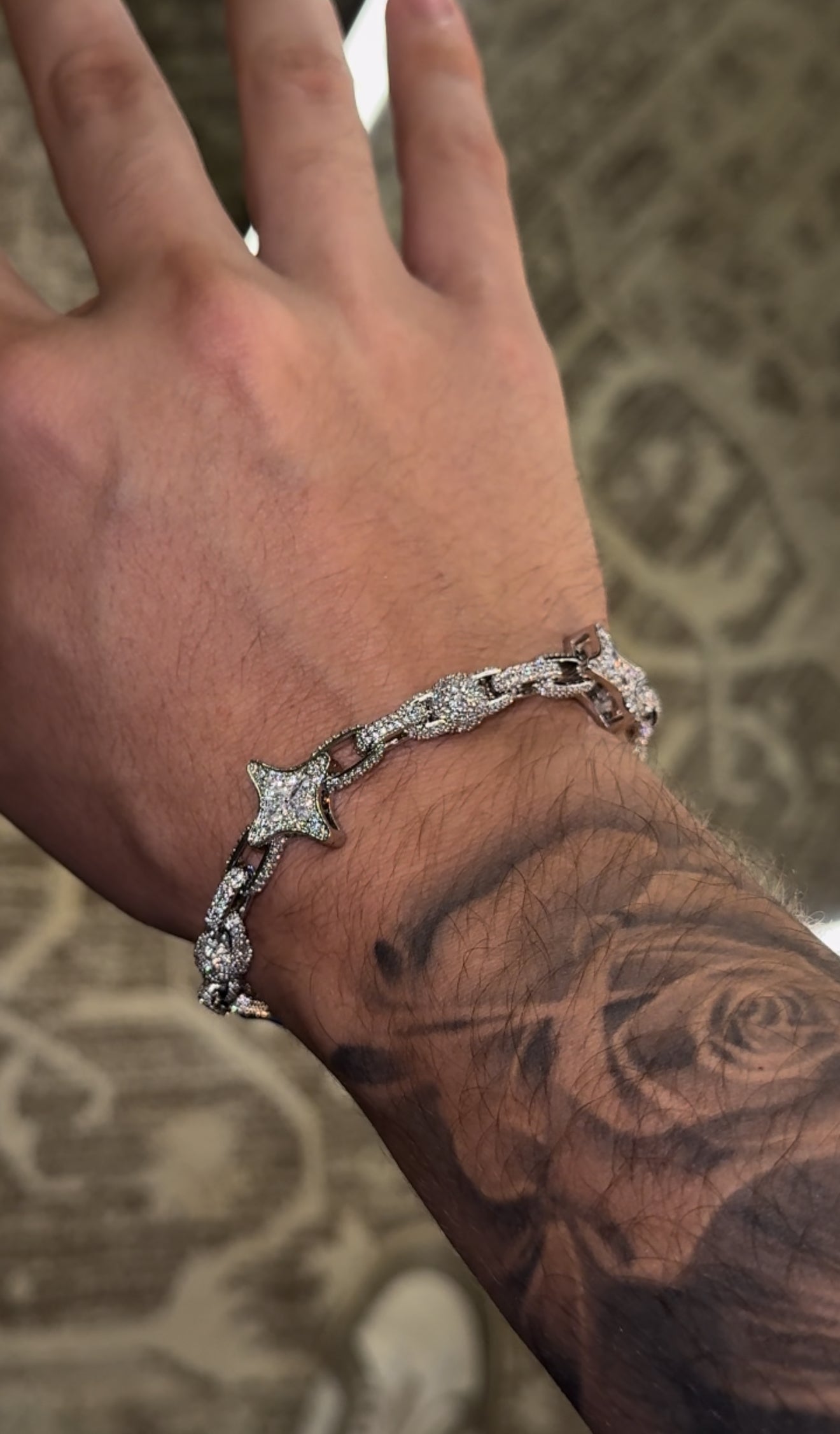 Brazalete stars full iced whitegold