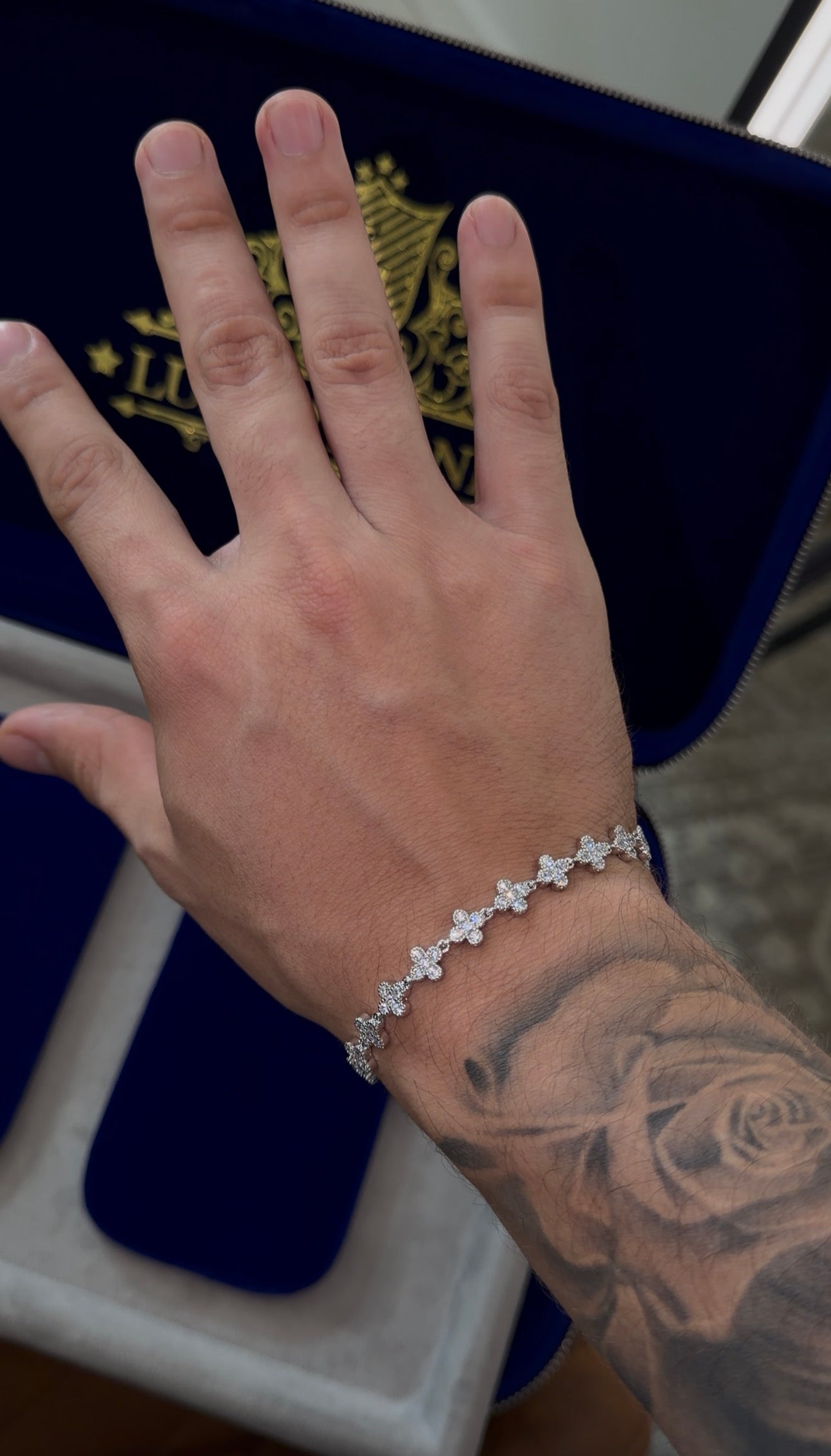 Brazalete VC FULL ICED whitegold PLATED mini