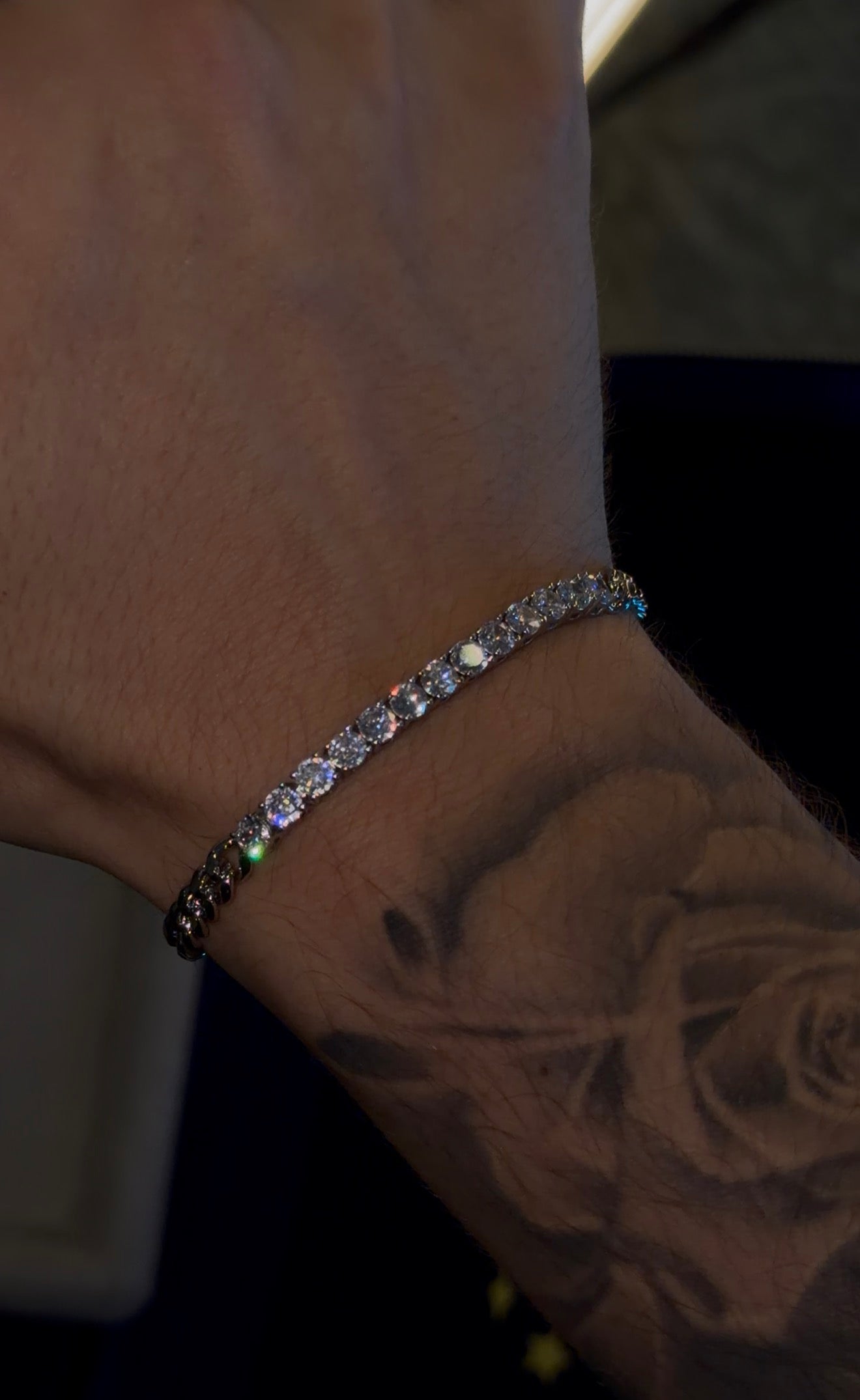 Brazalete tennis x cuban 5 mm whitegold (broche reforzado)