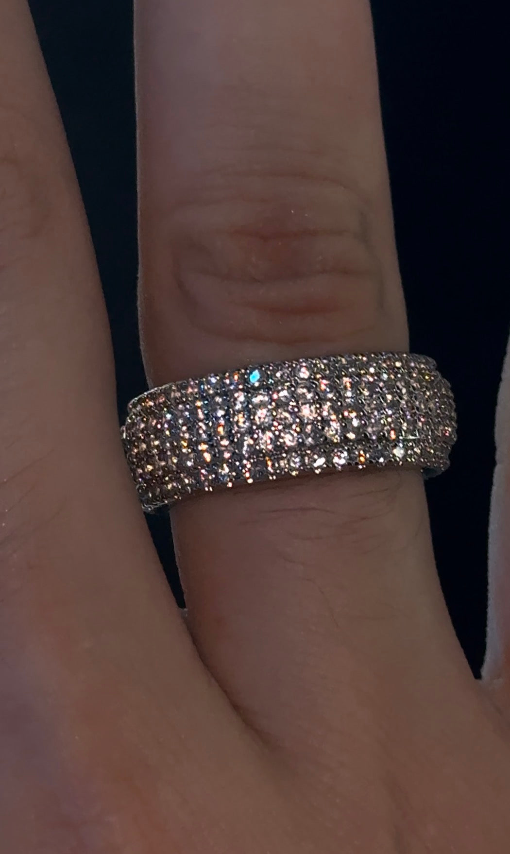 Whitegold Anillo ful iced 9 mm single