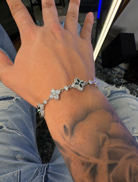 brazalete VC cristals whitegold 22 micras