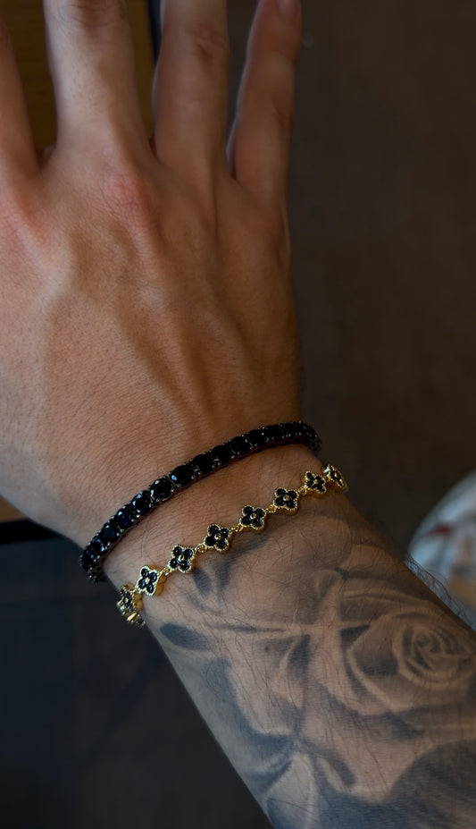 Combo duo mini VC Gold + black y brazalete tennis black 5 mm