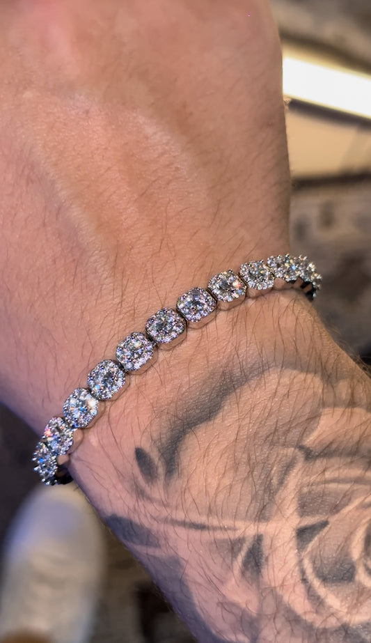 Brazalete Cluster whitegold 7 mm