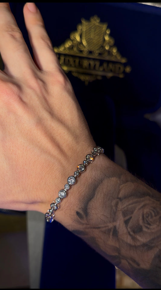 Brazalete tennis bubble link. White saphire